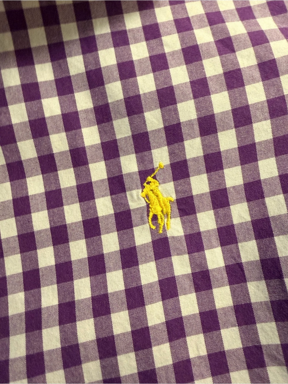 Ralph Lauren Purple and White Checkered Button-Down Shirt - Picture 4 of 5